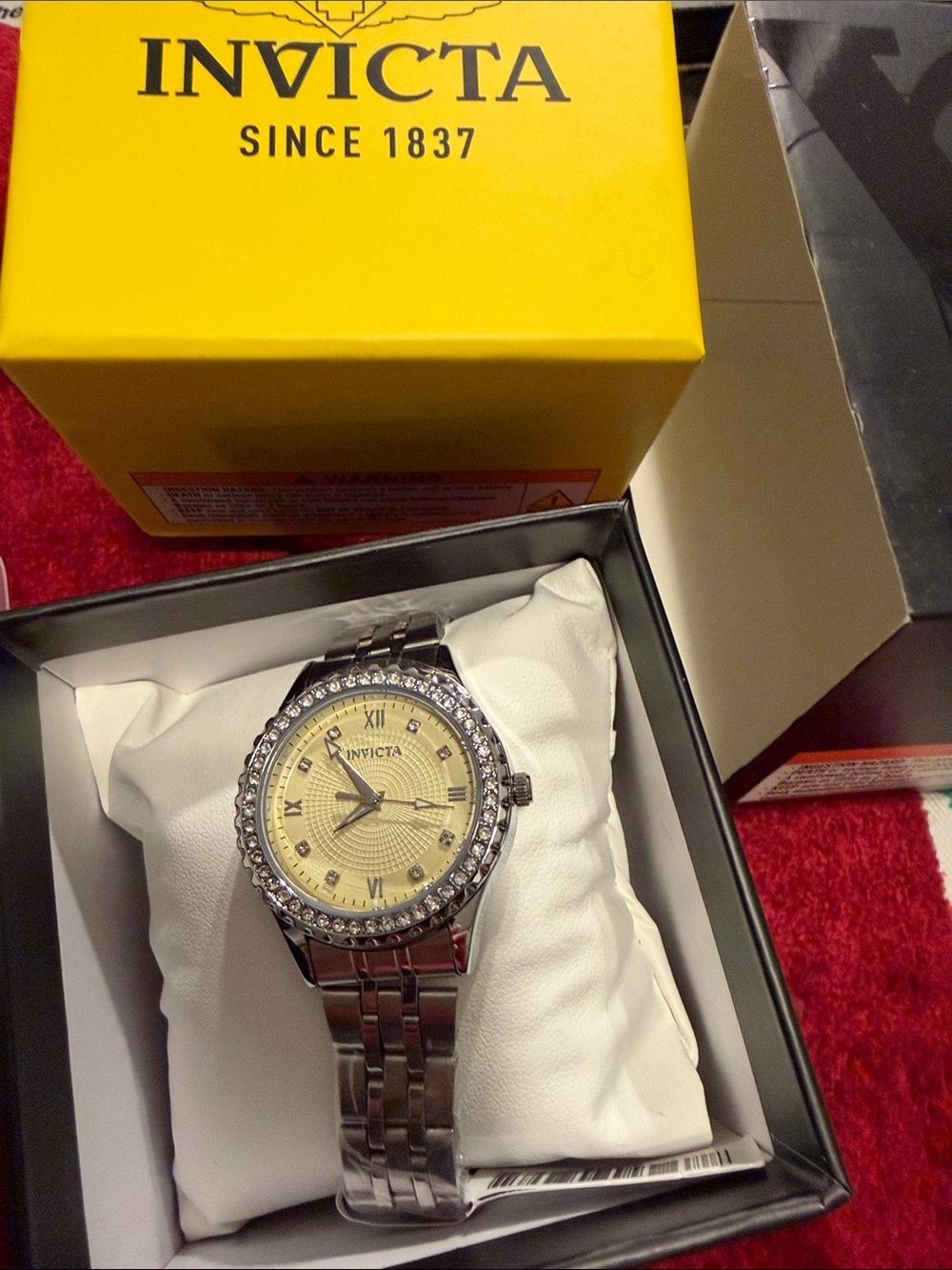 NEW Invicta womenStainless Steel Watch with Champagne Dial working see video